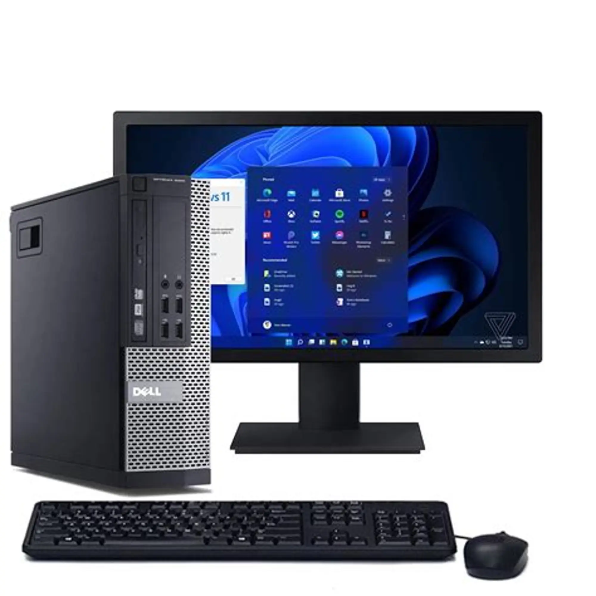 Used desktop PC full set with tower, monitor, keyboard and mouse